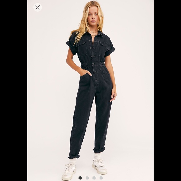 We The Free Pants - WeThe Free Marci Coverall in Iron Black